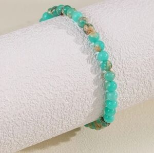 NEW Hachita Turquoise Crystal Round Beaded Slide‎ Bracelet, Adjustable
